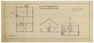 215050 Plattegrond, opstand en achtergevel van het te verbouwen pand Gansstraat 165 bij de Eerste Algemene ...